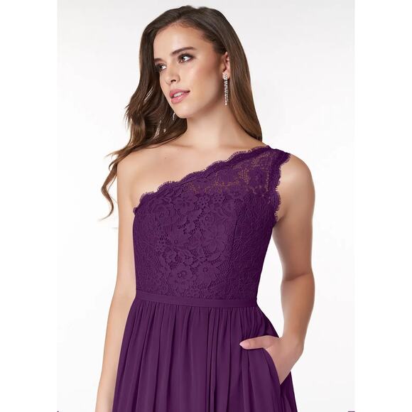 Azazie bridesmaid dress prom Size A10 GRAPE not dusty purple. pockets - Picture 7 of 9